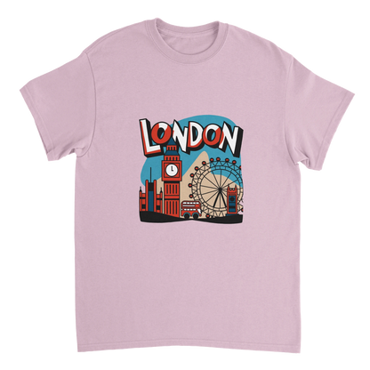 light pink London England Unisex Travel T-Shirt perfect for travelers and gift seekers