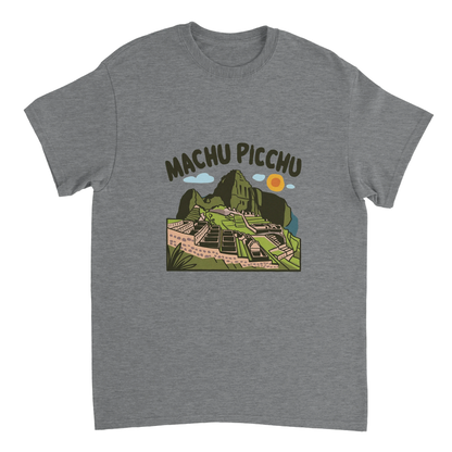 sport grey Machu Picchu Unisex Travel T-Shirt perfect for travelers and gift seekers