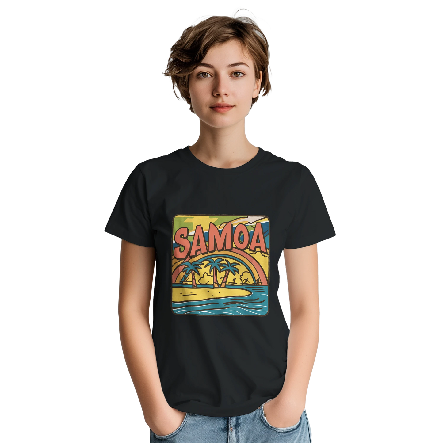 Samoa Unisex Travel T-Shirt featuring a person perfect for travelers and gift seekers