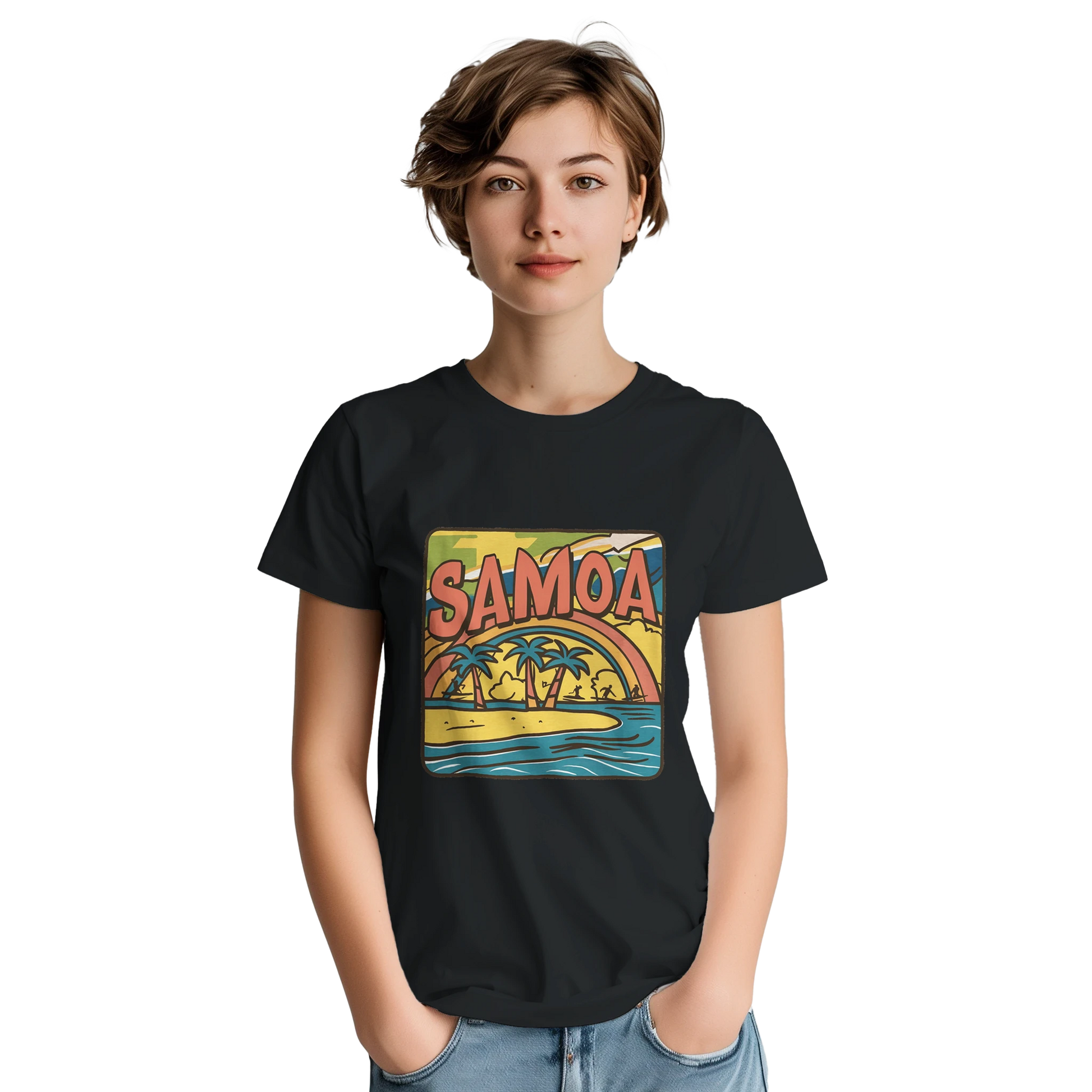 Samoa Unisex Travel T-Shirt featuring a person perfect for travelers and gift seekers