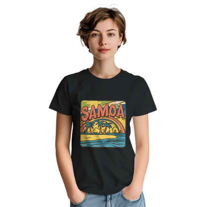 Samoa Unisex Travel T-Shirt featuring a person perfect for travelers and gift seekers