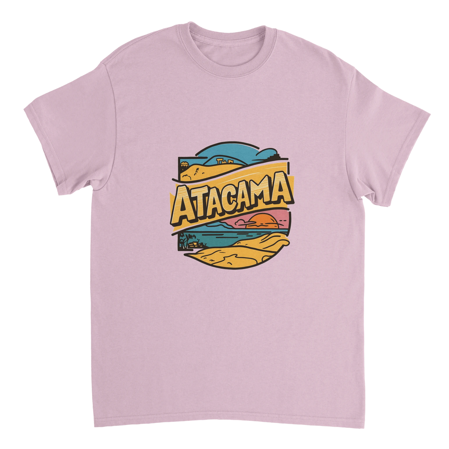 light pink Atacama Chile Unisex Travel T-Shirt perfect for travelers and gift seekers