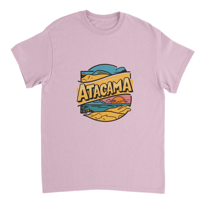 light pink Atacama Chile Unisex Travel T-Shirt perfect for travelers and gift seekers