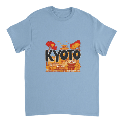 light blue Kyoto Japan Unisex Travel T-Shirt perfect for travelers and gift seekers