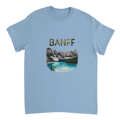 light blue Banff Canada Unisex Travel T-Shirt perfect for travelers and gift seekers