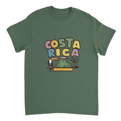 military green Costa Rica Unisex Travel T-Shirt perfect for travelers and gift seekers