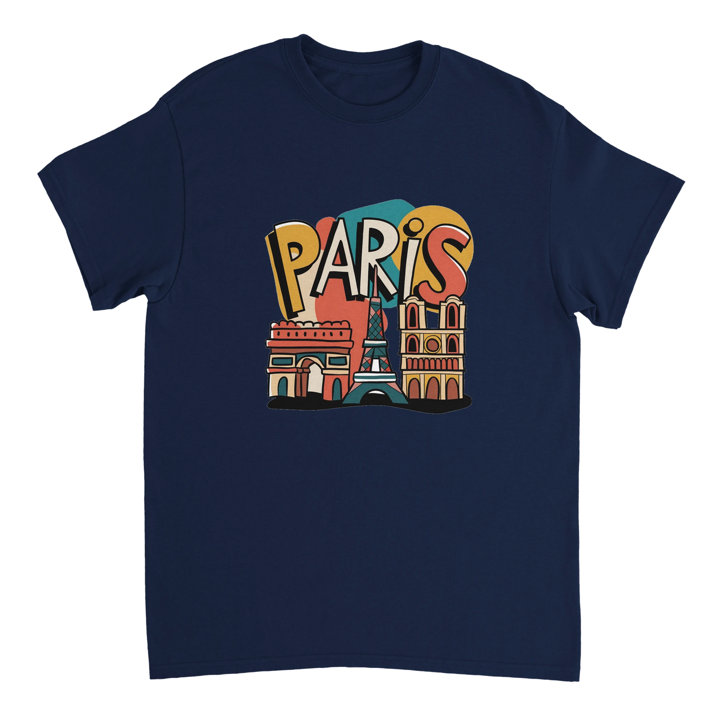 navy Paris France Unisex Travel T-Shirt perfect for travelers and gift seekers