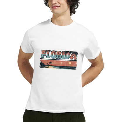 Florida USA Unisex Travel T-Shirt featuring a man perfect for travelers and gift seekers