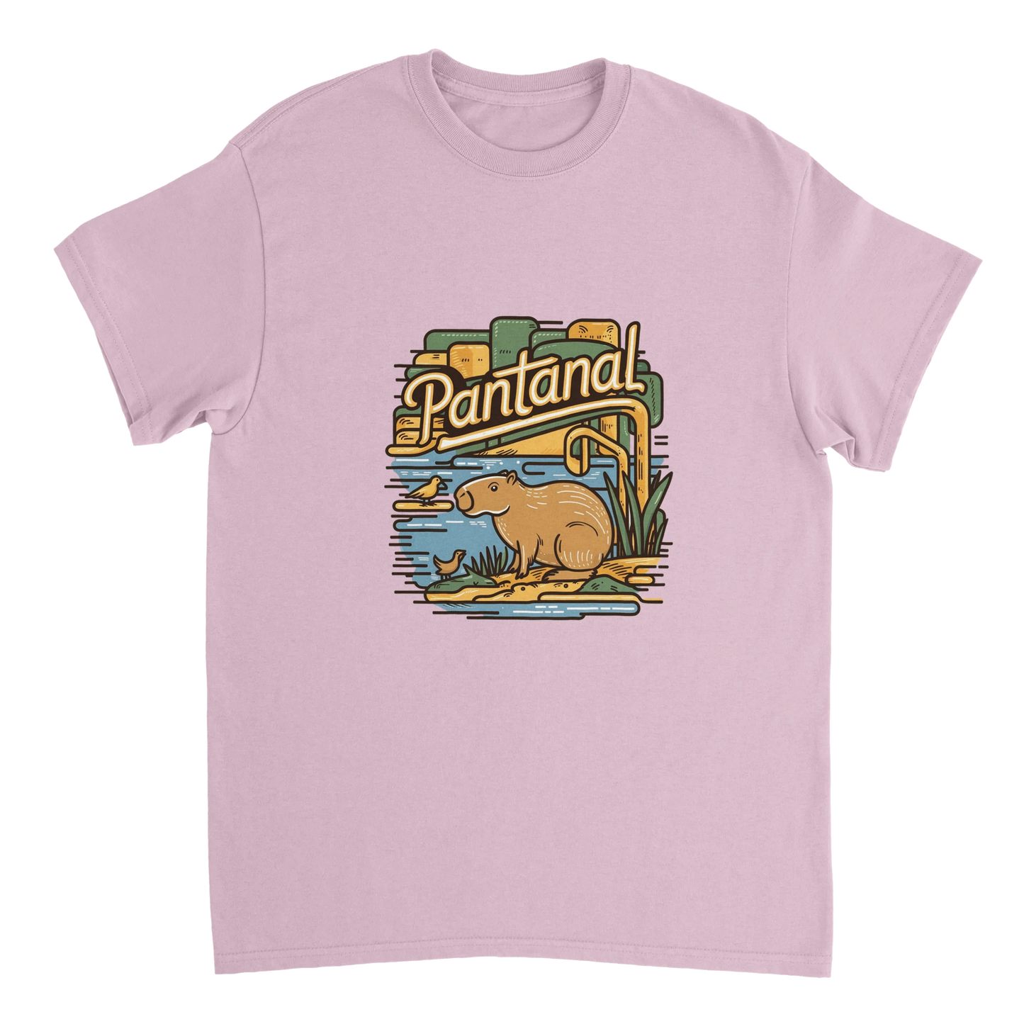 light pink Pantanal Brazil Unisex Travel T-Shirt perfect for travelers and gift seekers