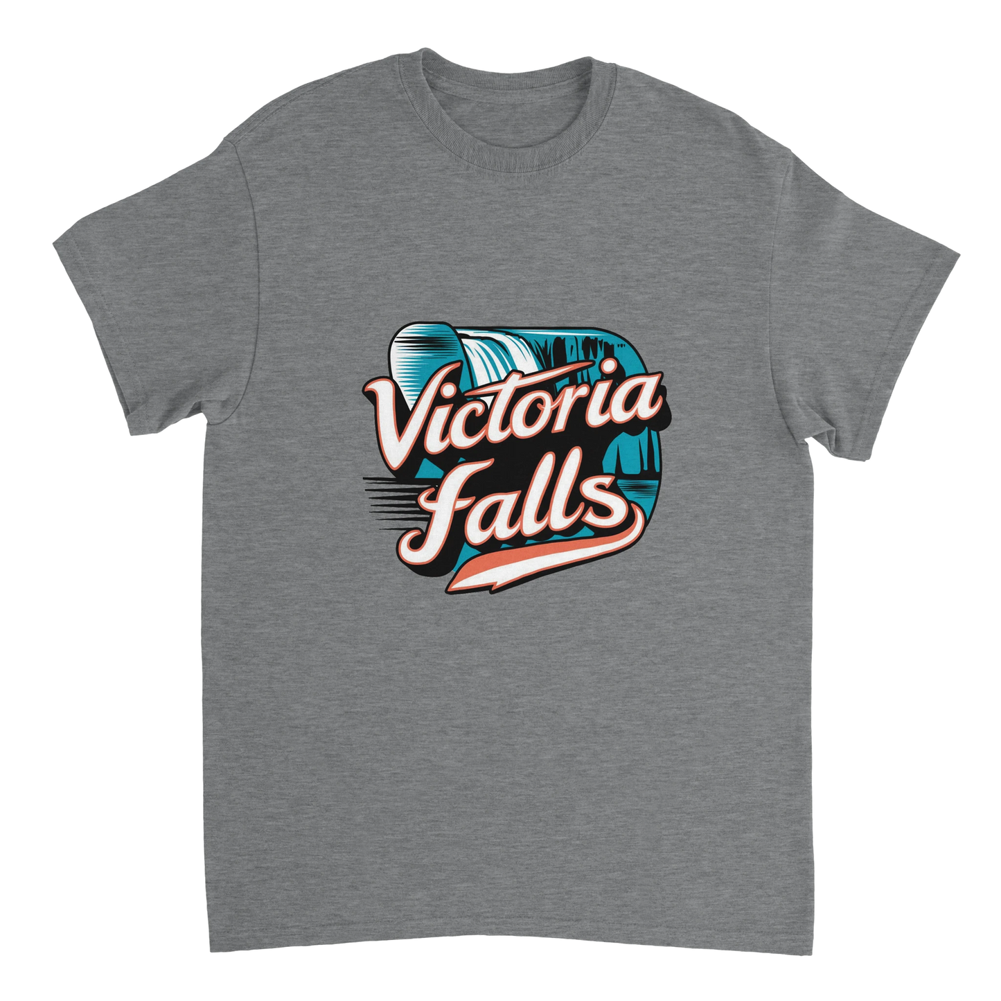 sport grey Victoria Falls Unisex Travel T-Shirt perfect for travelers and gift seekers