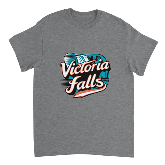 sport grey Victoria Falls Unisex Travel T-Shirt perfect for travelers and gift seekers