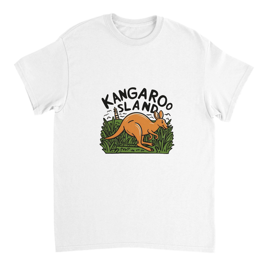 white Kangaroo Island Australia Unisex Travel T-Shirt perfect for travelers and gift seekers