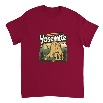cardinal red Yosemite USA Unisex Travel T-Shirt perfect for travelers and gift seekers