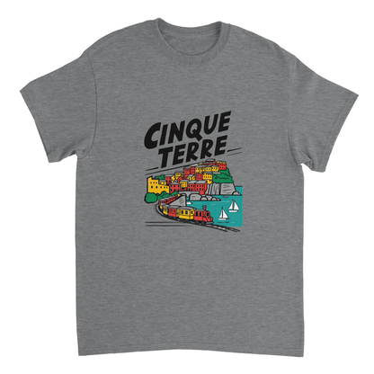 sport grey Cinque Terre Italy Unisex Travel T-Shirt perfect for travelers and gift seekers