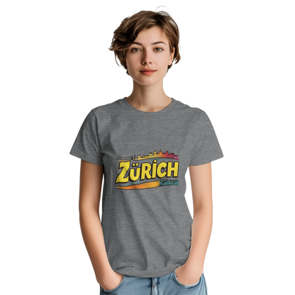 Zurich Switzerland Unisex Travel T-Shirt featuring a person perfect for travelers and gift seekers