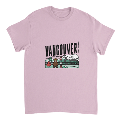 light pink Vancouver Canada Unisex Travel T-Shirt perfect for travelers and gift seekers