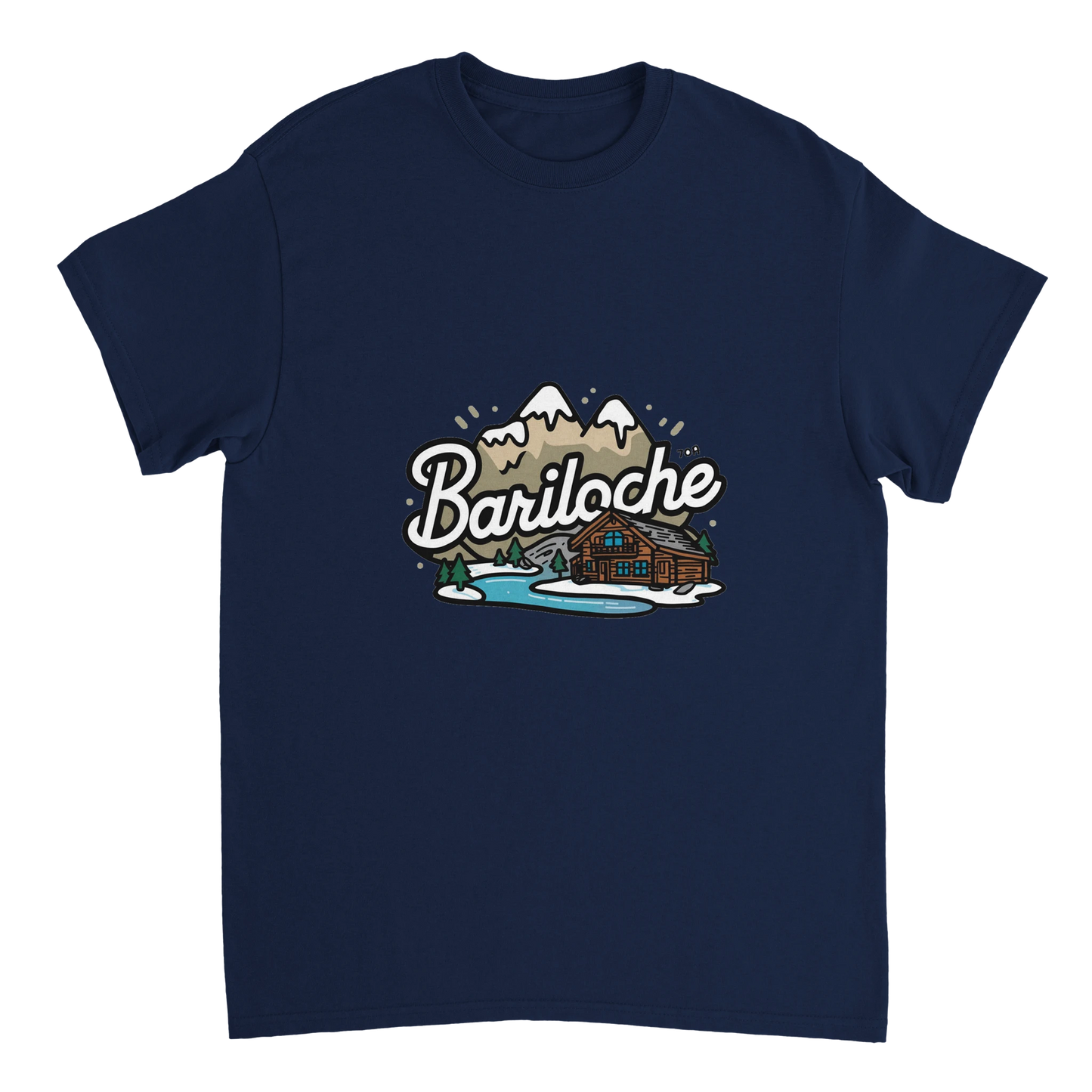 navy Bariloche Argentina Unisex Travel T-Shirt perfect for travelers and gift seekers