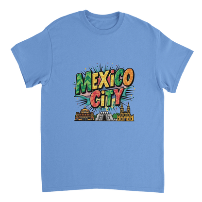 carolina blue Mexico City Unisex Travel T-Shirt perfect for travelers and gift seekers