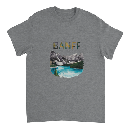 sport grey Banff Canada Unisex Travel T-Shirt perfect for travelers and gift seekers