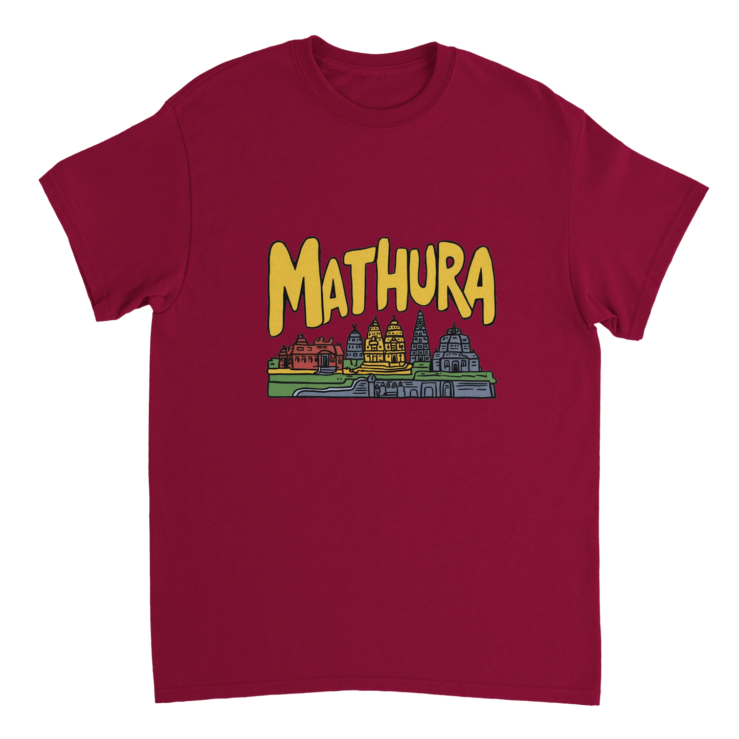 cardinal red Mathura India Unisex Travel T-Shirt perfect for travelers and gift seekers