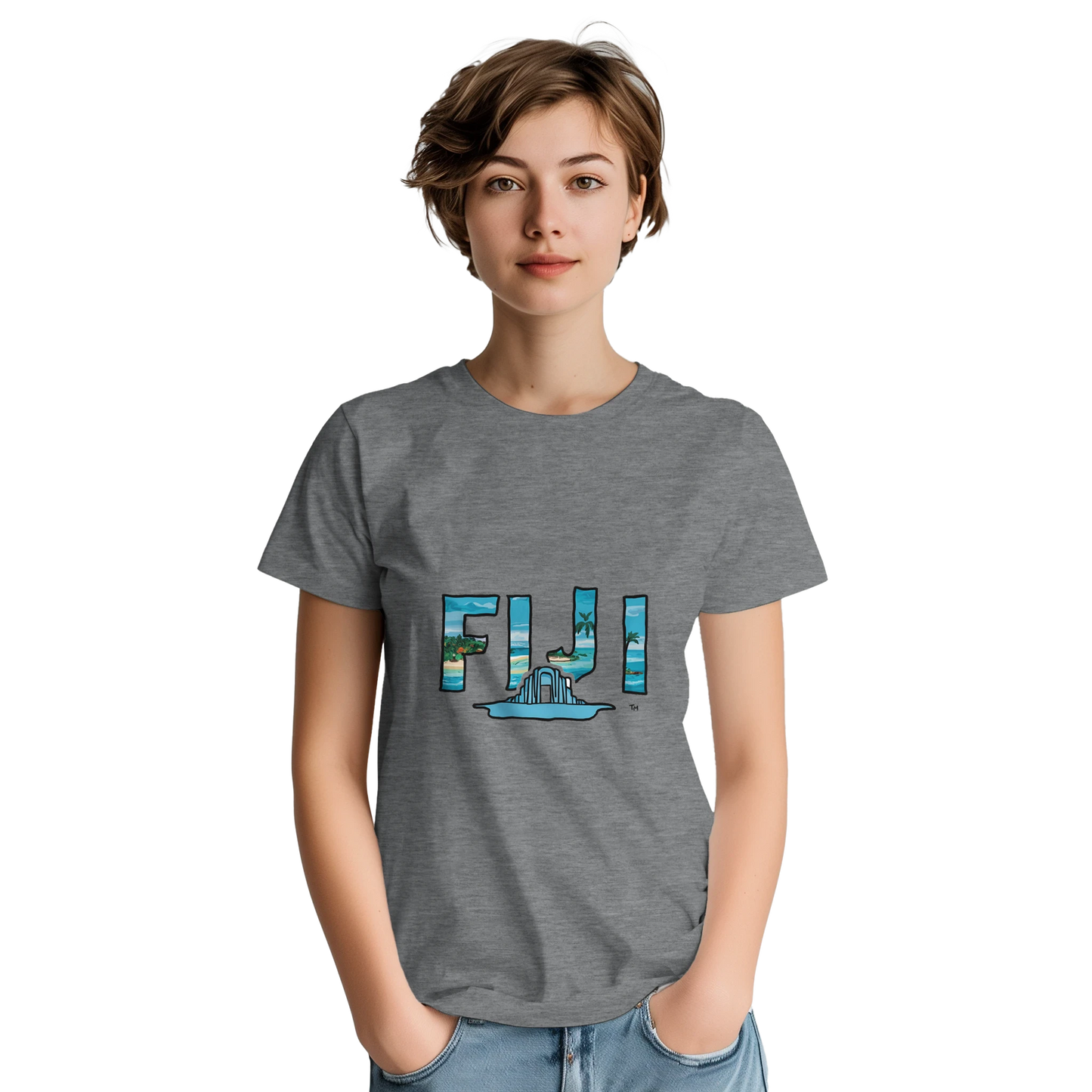 Fiji Unisex Travel T-Shirt featuring a person perfect for travelers and gift seekers