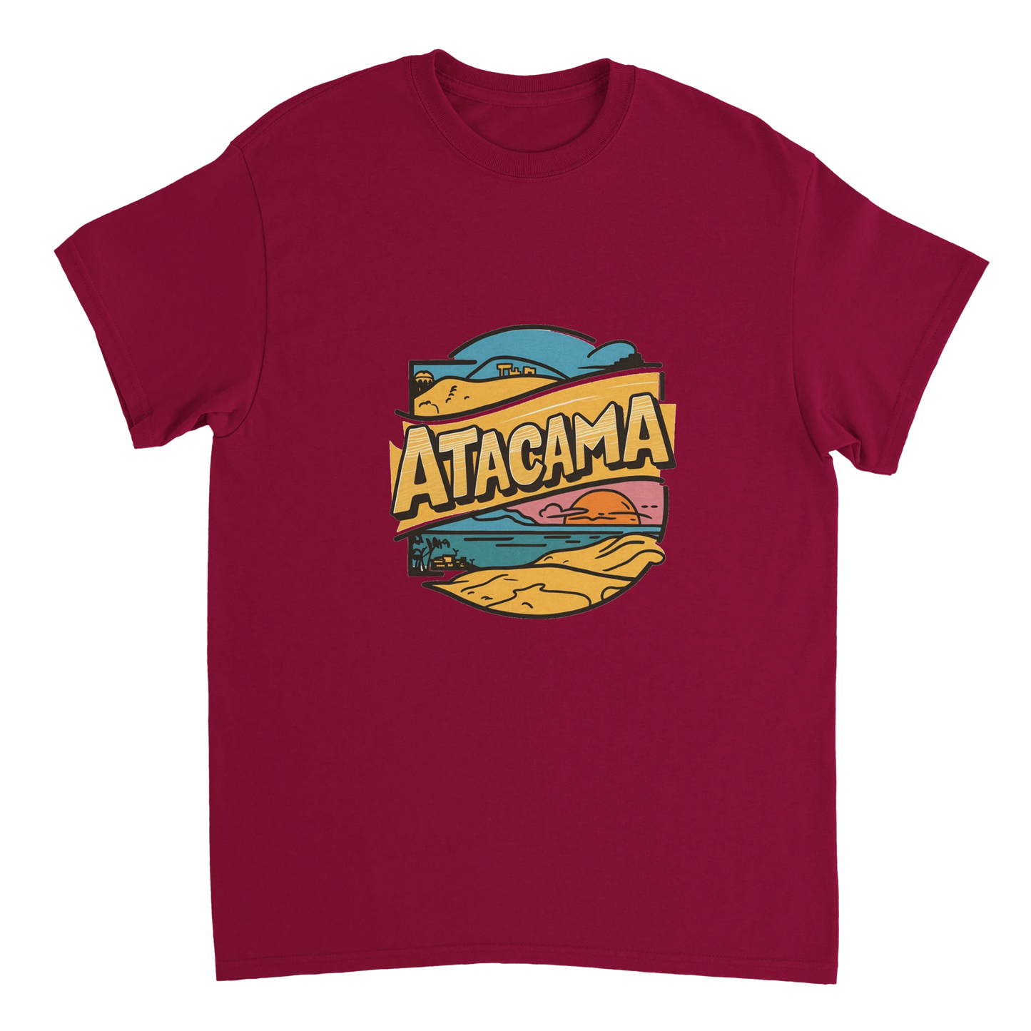 cardinal red Atacama Chile Unisex Travel T-Shirt perfect for travelers and gift seekers