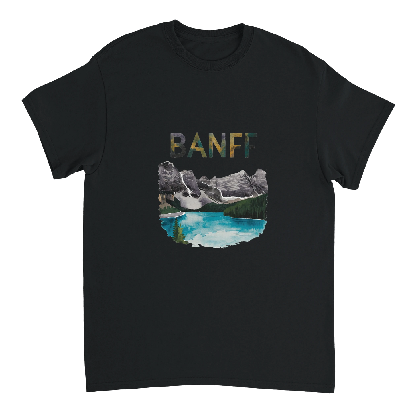 black Banff Canada Unisex Travel T-Shirt perfect for travelers and gift seekers