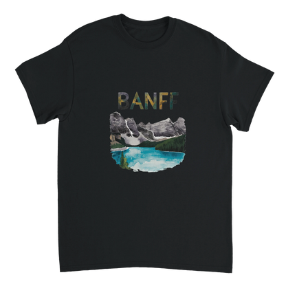 black Banff Canada Unisex Travel T-Shirt perfect for travelers and gift seekers