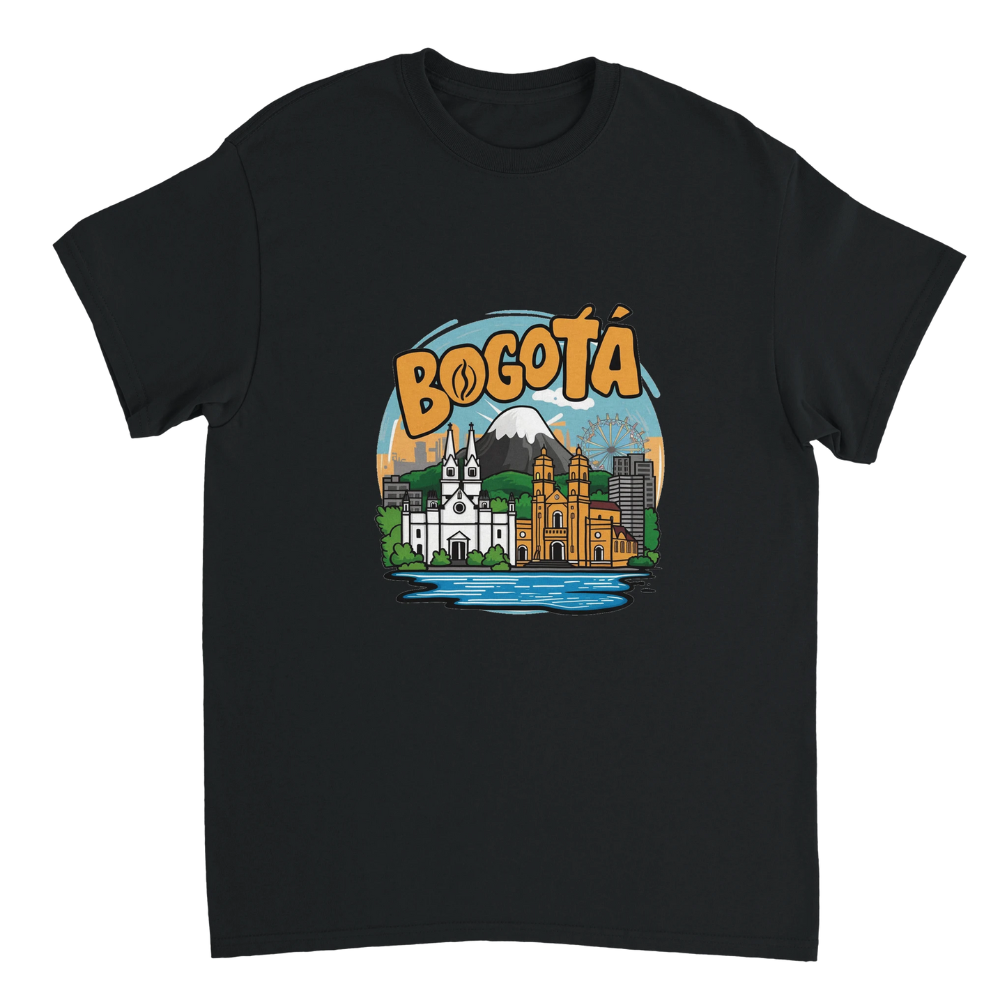 black Bogotá Colombia Unisex Travel T-Shirt perfect for travelers and gift seekers