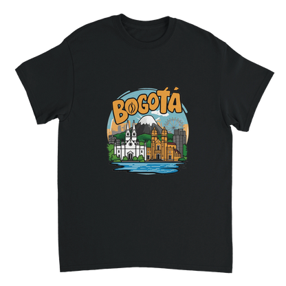 black Bogotá Colombia Unisex Travel T-Shirt perfect for travelers and gift seekers