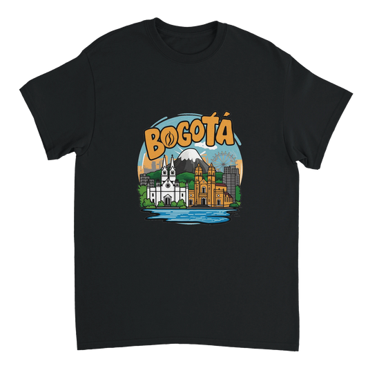 black Bogotá Colombia Unisex Travel T-Shirt perfect for travelers and gift seekers