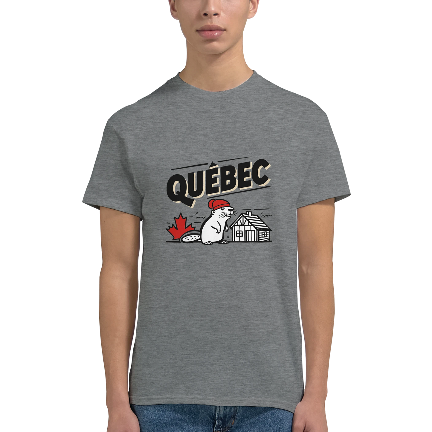 Quebec Canada Unisex Travel T-Shirt featuring a man perfect for travelers and gift seekers