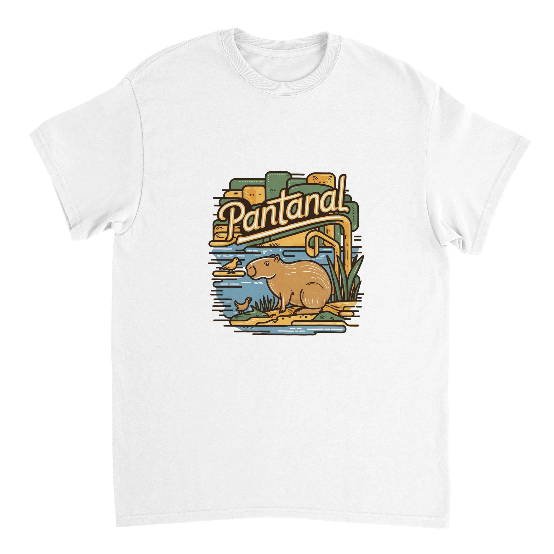 white Pantanal Brazil Unisex Travel T-Shirt perfect for travelers and gift seekers