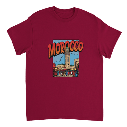 cardinal red Morocco Unisex Travel T-Shirt perfect for travelers and gift seekers