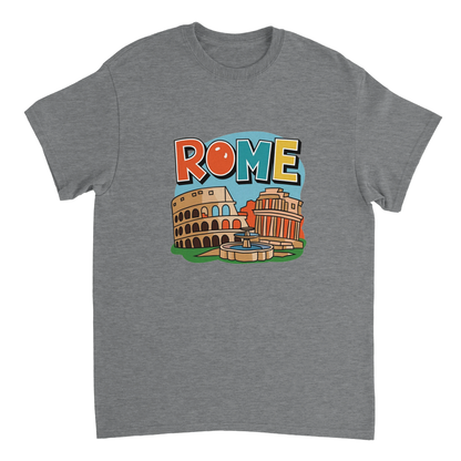 sport grey Rome Italy Unisex Travel T-Shirt featuring a man perfect for travelers and gift seekers