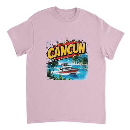 light pink Cancún Mexico Unisex Travel T-Shirt perfect for travelers and gift seekers
