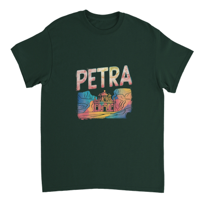 forest green Petra Jordan Unisex Travel T-Shirt perfect for travelers and gift seekers