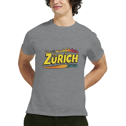 Zurich Switzerland Unisex Travel T-Shirt featuring a man perfect for travelers and gift seekers