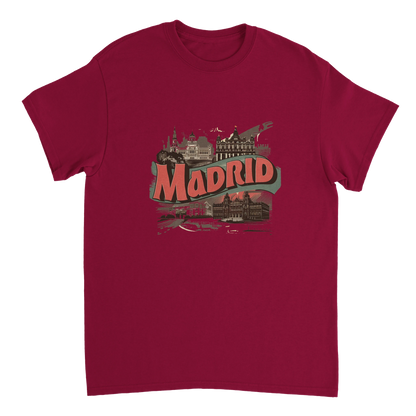 cardinal red Madrid Spain Unisex Travel T-Shirt perfect for travelers and gift seekers