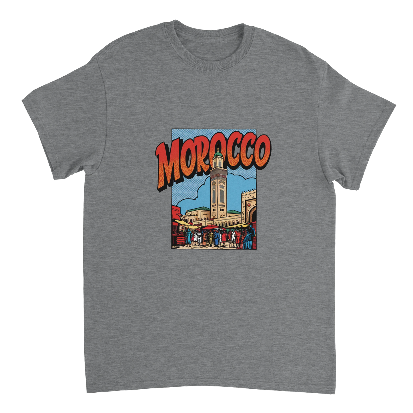 sport grey Morocco Unisex Travel T-Shirt perfect for travelers and gift seekers
