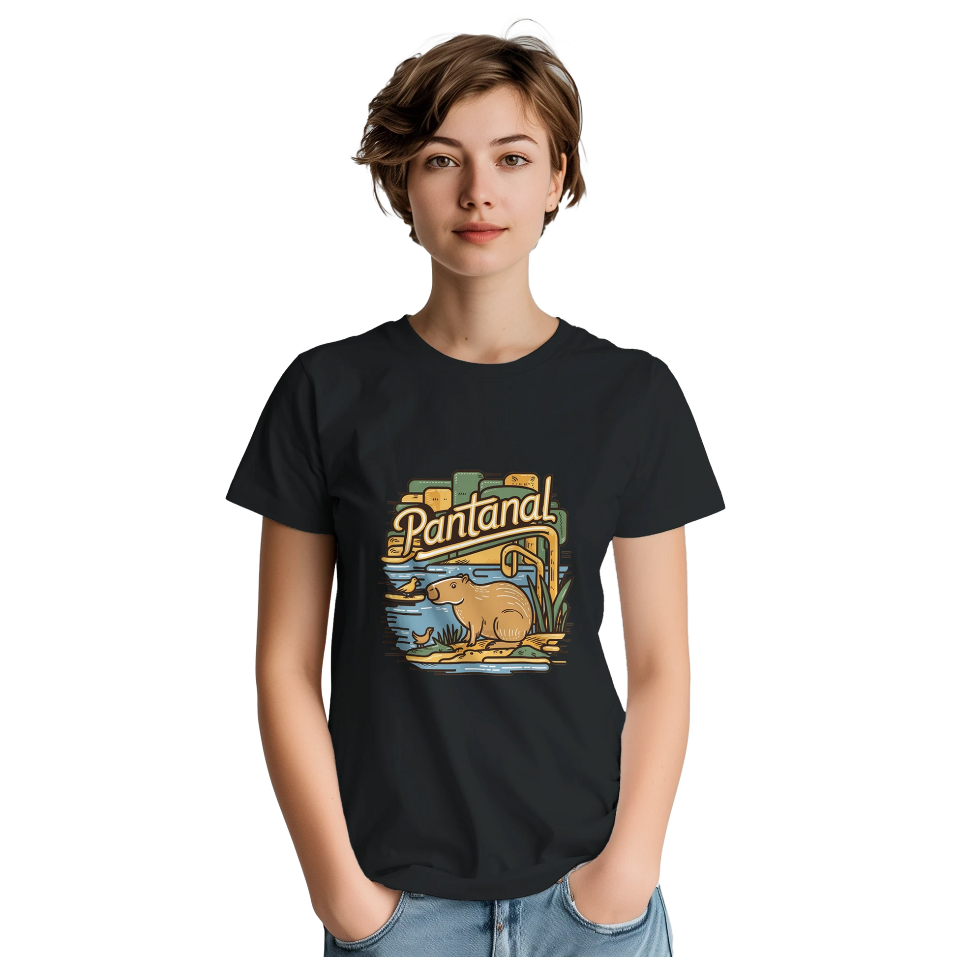 Pantanal Brazil Unisex Travel T-Shirt featuring a person perfect for travelers and gift seekers