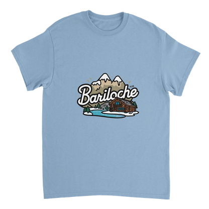 light blue Bariloche Argentina Unisex Travel T-Shirt perfect for travelers and gift seekers