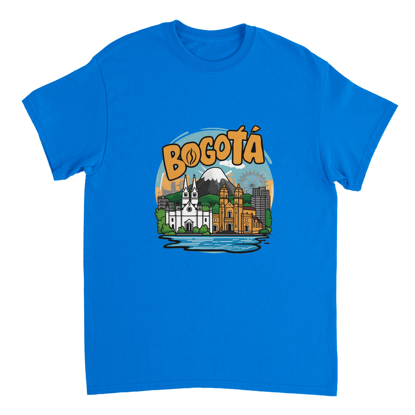 royal blue Bogotá Colombia Unisex Travel T-Shirt perfect for travelers and gift seekers