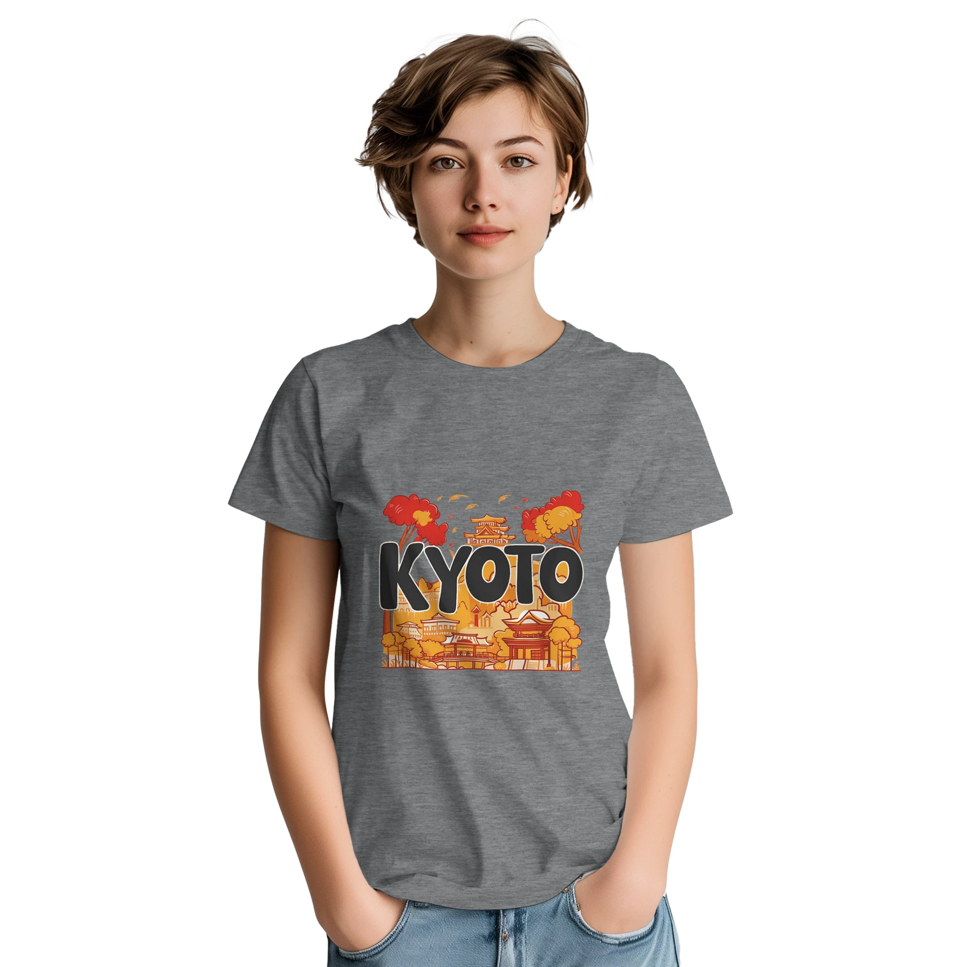 Kyoto Japan Unisex Travel T-Shirt featuring a person perfect for travelers and gift seekers