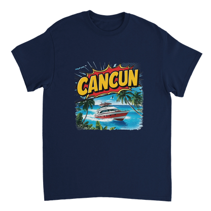 navy Cancún Mexico Unisex Travel T-Shirt perfect for travelers and gift seekers