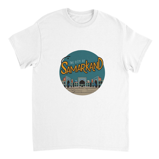 white Samarkand Uzbekistan Unisex Travel T-Shirt perfect for travelers and gift seekers