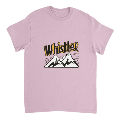 light pink Whistler Canada Unisex Travel T-Shirt perfect for travelers and gift seekers