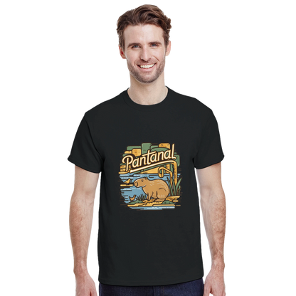 Pantanal Brazil Unisex Travel T-Shirt featuring a man perfect for travelers and gift seekers