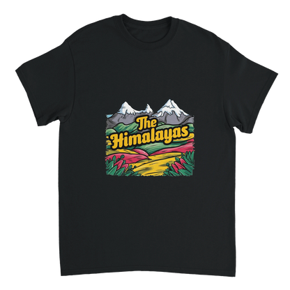 black Himalayas Unisex Travel T-Shirt perfect for travelers and gift seekers