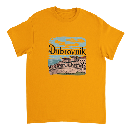 gold Dubrovnik Croatia Unisex Travel T-Shirt perfect for travelers and gift seekers